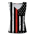 thumbnail image 4 of Enjoytime 4Th of July Women Tank Plus Size Fashion V-Neck Star Print Sleeveless Vest Tops Casual Comfort Loose Festival Summer Holiday Outfits for Women, 4 of 5