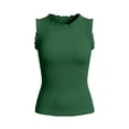thumbnail image 6 of ClodeEU Women's Ribbed Crew Neck Sleeveless Tank Top, Trendy Casual Slim Fit Top for Summer Green,Women's Plus S, 6 of 6