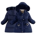 thumbnail image 5 of KYAIGUO Toddler Kids Girls Winter Outerwear Baby Hooded Cotton OutWear Mid-Length Soft Cute Warm Heavyweigh Zipper Hooded Parka Kid Fleece Snowsuit Jacket Coat for 3-10T, 5 of 8