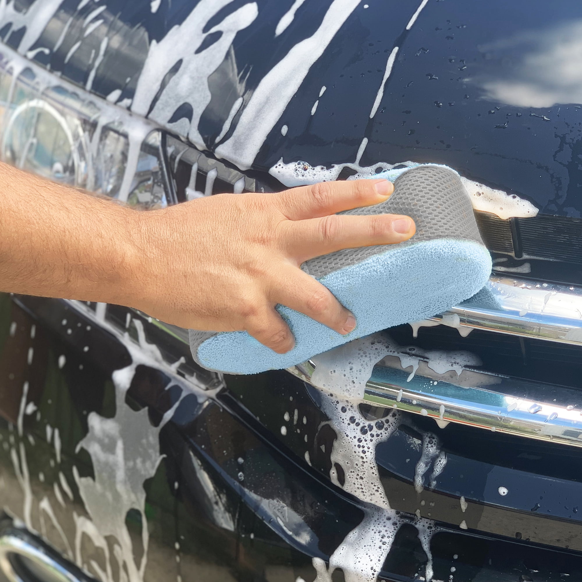 Auto Drive Bug Mesh Sponge for Car Washing, 1 count, Gray 