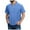 Sky Blue, variant on MIXUE Shirts For Men Summer Solid Color Round Neck Button Short Sleeve Pockets Fashion Casual Pullover Tops T Shirts Sportswear,Black,S