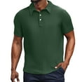 thumbnail image 2 of Camisa informal para hombre: corte holgado de verano, color liso, cuello vuelto, tejido transpirable, fácil cuidado para el uso diario., 2 of 8