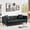 Black PU, variant on Leather Couch, Handmade Button Tufted 3 Seater Sofa, Chesterfield Sofa with Deep Seat and 2 Pillows, Leather Sofa for Living Room Apartment, Office, Charcoal Black