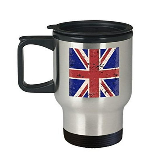 Union Jack Travel Mug - UK Flag - England Themed Gifts - 14 Oz Stainless Steel Coffee Cup