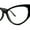 Black, variant on Classy Iconic Gothic Cat Eye Clear Lens Plastic Eye Glasses Black