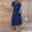 Navy, variant on Maxi Two Piece Dress Sets for Women Work Maxi Cotton Summer Women Dress Dress Set Casual Collared Short Sleeve Plaid Loose Dresses