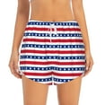 thumbnail image 2 of Xecao's Stars And Stripes for a double-layer running short for women, perfect for gym, tennis, and more, featuring a convenient pocket., 2 of 9