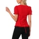 thumbnail image 3 of CAMISA VICTORIANA INSPIRADA CHIC PARA MUJERES CON ESCOTE CORAZÓN Y MANGAS ABULLONADAS, BLUSA GÓTICA CON LACITOS PARA HALLOWEEN, TAMAÑO XS, ROJO, 3 of 6