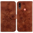 thumbnail image 2 of Compatible with Motorola Moto E7 Power Embossed Lily Wallet Case with Card Holder PU Leather Flip Cover, 2 of 5