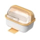 thumbnail image 2 of Estante para secar platos, escurridor de platos con capucha, estante para cubiertos a prueba de polvo, estante para platos, estante para bandeja de go Amarillo, 2 of 9