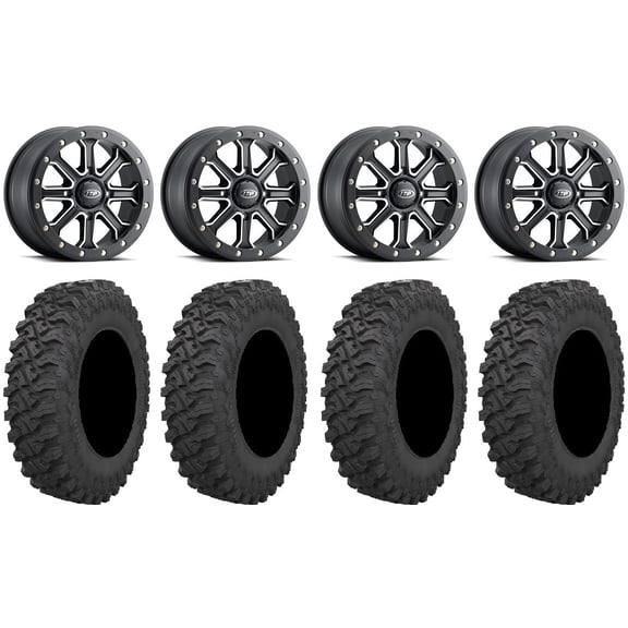 ITP Inertia Bdlk 15" Wheels Bk  40mm 33" Pro Runner Tires Kawasaki Teryx Mule