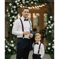 thumbnail image 3 of Men’s Plum Suspender and Matching Bow Tie by Spencer J’s Signature Satin Collection, 3 of 8