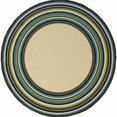 thumbnail image 1 of HomeRoots 384312 7 ft. Round Ivory Mediterranean Blue & Lime Border Indoor & Outdoor Area Rug, 1 of 1