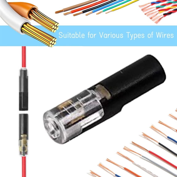 100Pcs Low Voltage Wire Connector 1-Pin Wire Splice Connectors Universal Compact Wire Type Connectors No Wire-Stripping