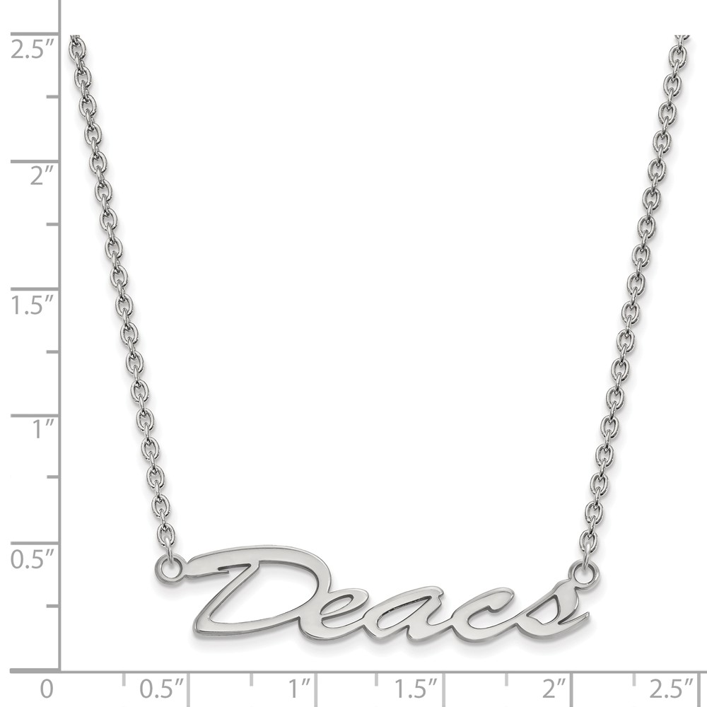 White Sterling Silver necklace Cable North Carolina NCAA Wake Forest University 18 in 39 mm 2 - image 2 of 2