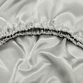 thumbnail image 4 of 3 Piece Gray Silky Satin Bed Sheets Twin with Deep Pockets, Luxury Silk Feel Satin Twin Size Sheet Set Bedding Set (1 Flat Sheet,1 Fitted Sheet,1 Pillow case), 4 of 12