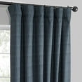 thumbnail image 5 of Exclusive Fabrics  Lounge Embossed Velvet Curtains - Room Darkening Rod Pocket Curtain for Bedroom & Living Room (1 Panel) 50 X 108 - Deep Blue, 5 of 5