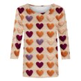 thumbnail image 5 of Ltctricy Valentine's Day Shirts for Women Cute Fashion 3/4 Sleeve Crewneck Tops for Gifts Casual Comfy Pullover Blouse, 5 of 5