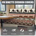 thumbnail image 4 of XYZCANDO Western Cowboys Print RV Dinette Cushions Ethnic Style Bench Cover Comfortable Furniture Covers Washable Camper Accessories Stylish Loveseat Couch Cover for RV Camper Car Bench Brown, 4 of 7