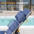 thumbnail image 6 of 3PCS Patio Chaise Lounge Chair Sets with Side Table, Textilene Reclining Chair w/ Adjustable Backrest, 2 Wheels and Aluminum Frame, Outdoor Recliners for Poolside Beach Balcony (Navy Blue), 6 of 6