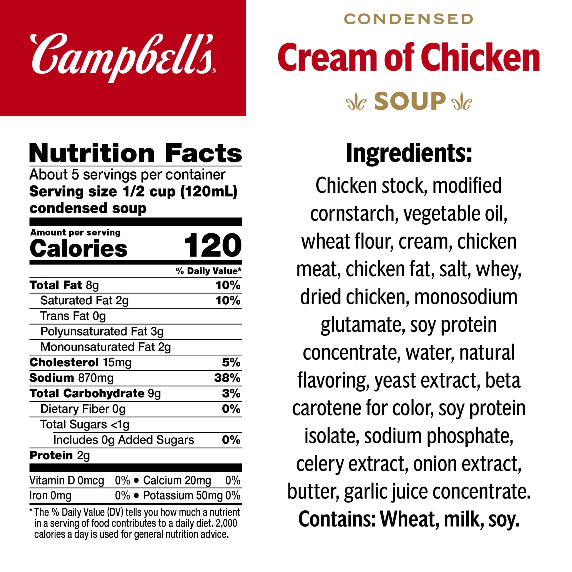 (12 pack) Campbell's Condensed Cream of Chicken Soup, 22.6 oz Family Size Can (12 Pack)
