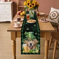 thumbnail image 2 of St Patricks Day Table Runner - 48 Inch Long Watercolor Dogs Green Shamrock Plaid Cotton and Linen Blended Dress Scarves Farmhouse Table Runner for Kitchen Dining, Coffee Table, 13" x 48", 2 of 8