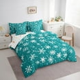 thumbnail image 3 of Manfei Dreamy Snowflake Chils Bedding Comforter Set 7pcs, Merry Christmas Queen Bedding Sets, Kawaii Princess Style Reversible Queen Sheet Sets, Super Cozy Room Decor, 3 of 7