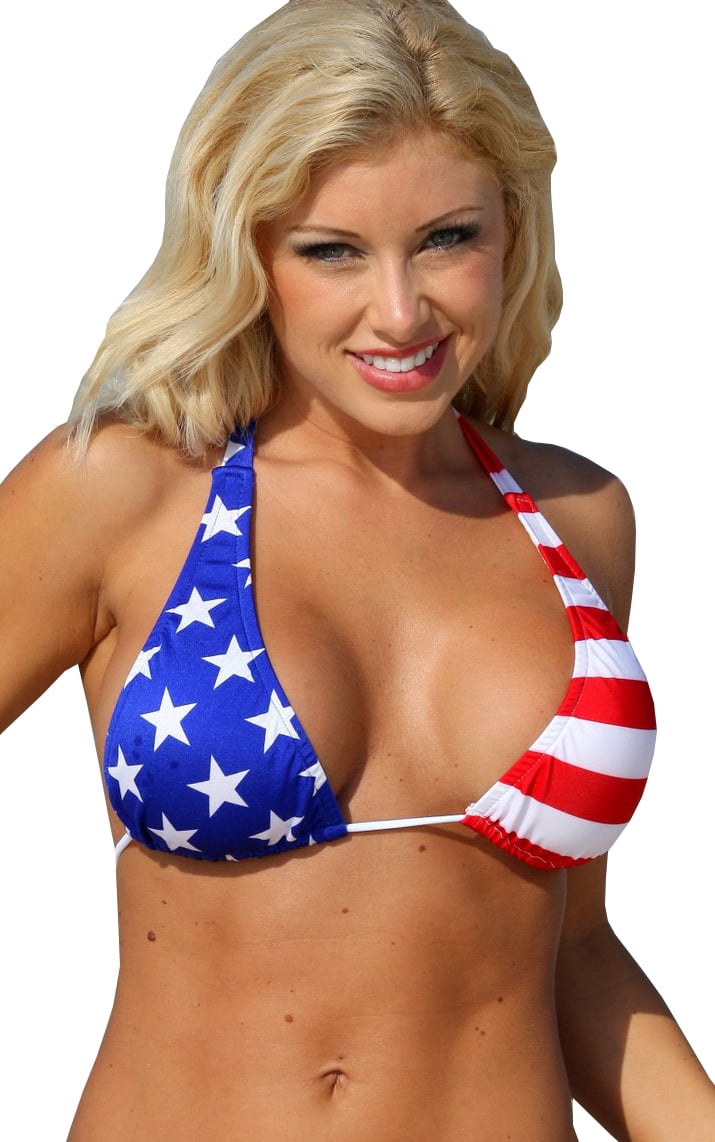 stars and stripes bikini top