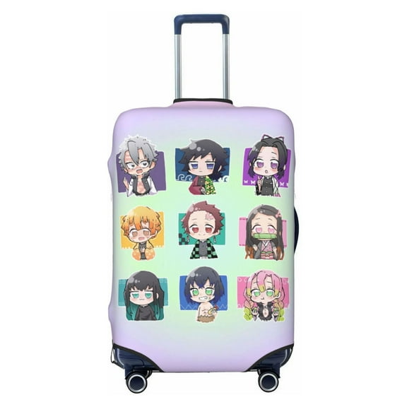 Demon Slayer Kamado Nezuko Travel Luggage Cover, Colorful Suitcase Luggage Protector, Washable Baggage Cover, Dustproof Protector Fits 18-32 Inch Luggage Small