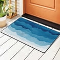 thumbnail image 2 of YFYANG 72"x48" Non-Slip Flannel Carpet Doormat, Living Room Bedroom Office Decorative Area Rugs, Indoor Blue Watercolor Texture Floor Mats, 2 of 7
