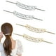 thumbnail image 1 of Paquete de 4 palillos de metal para mujeres y niñas, accesorios para el cabello clásicos, palillos para el cabello vintage con perlas ovaladas, 1 of 7