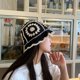 thumbnail image 4 of Gorro de punto, gorro de lavabo tejido a mano con flores huecas retro, gorro de lana, 4 of 5