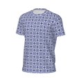 thumbnail image 5 of Rocae Blue And White Porcelain Chinaware for Men's Mesh Quick-Dry Short Sleeve Workout T-Shirt,Mens Crew Neck Tee Lightweight Soft Classic T Shirts Large, 5 of 9