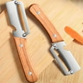 thumbnail image 3 of 2PC Stainless Steel Vegetable Peeler for Kitchen with Wooden Handle and Bottle Opener, 3 of 6