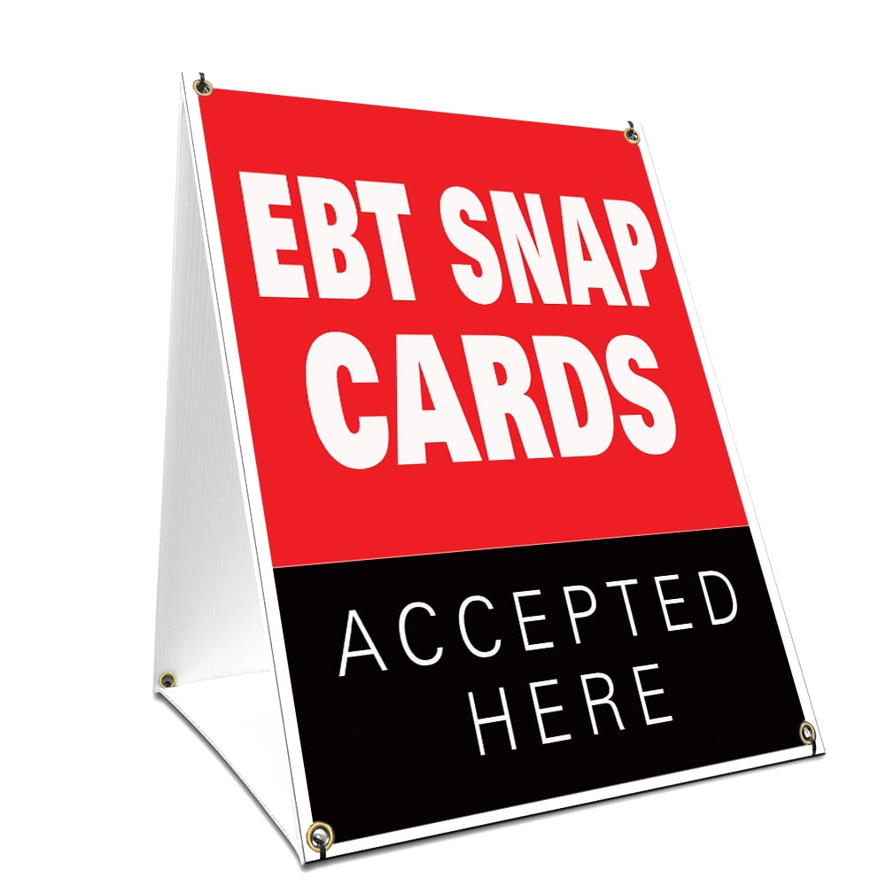 Aframe Sidewalk Ebt Snap Cards Sign With Graphics On Each Side 18" X