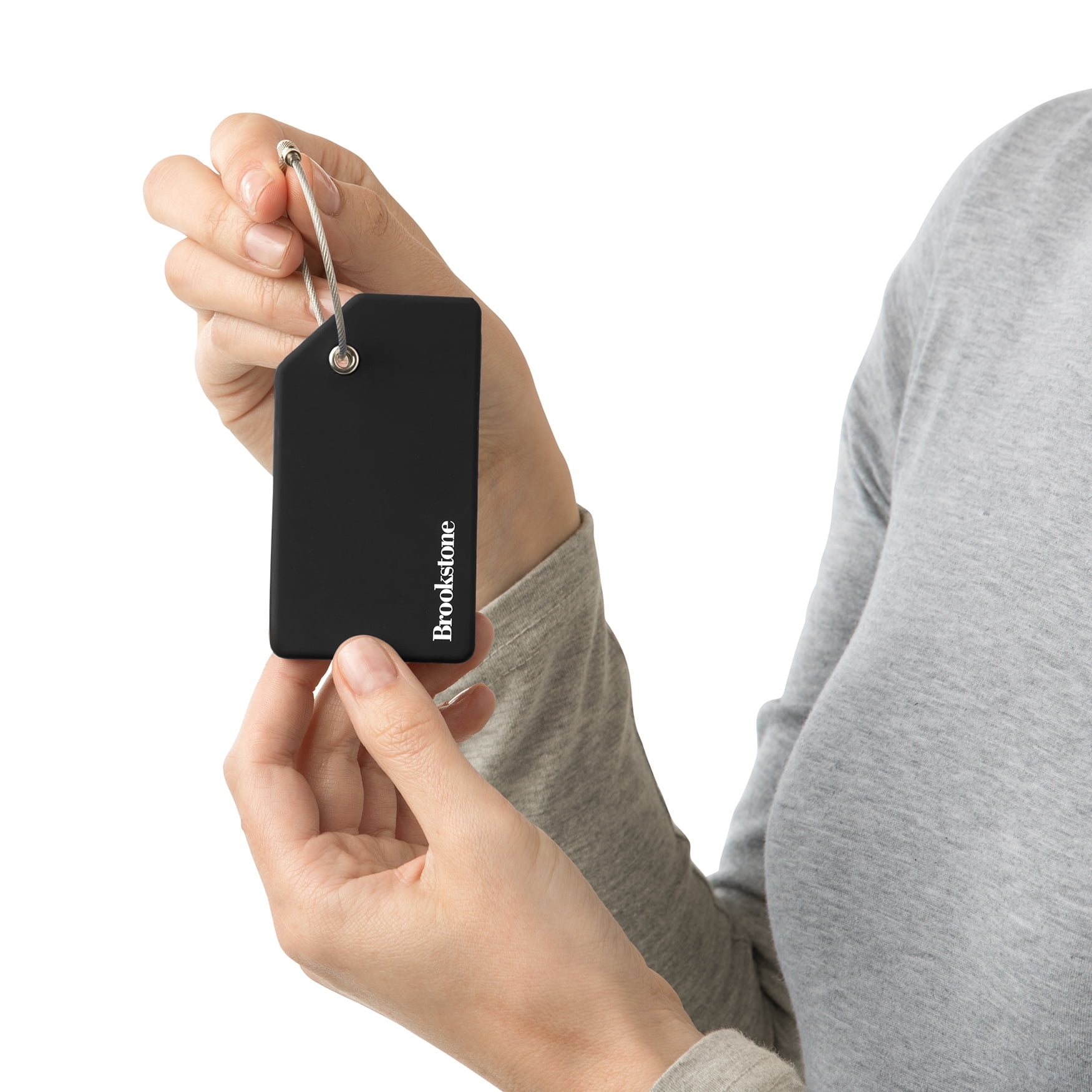 Brookstone 2 Piece Silicone Luggage Tag Set, Adult, Rectangle, Black
