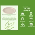 thumbnail image 3 of Platos de papel Vplus, 150 unidades, 23 cm, 100% caña de azúcar compostables, 3 of 7