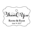 thumbnail image 1 of 100 PCS Personalized Made Scallop Edges Hang Tags Thank You Custom Wedding Favor Gift Paper Tags, 1 of 1