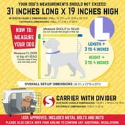 SportPet Designs Durable Plastic Airline Approved Pet Kennel, Double Wire Door