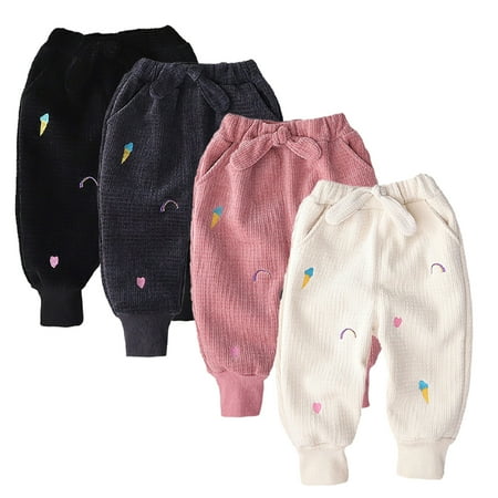 

KYAIGUO Toddler Boys Girls Casual Pants Sweatpants for Newborn Baby Fleece Warm Pants Thick Trousers for Newborn 5M-5Y