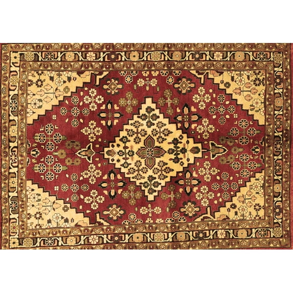Ahgly Company Indoor Rectangle Medallion Brown Traditional Area Rugs, 2' x 4'