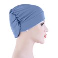 thumbnail image 3 of Tittly Winter Hats Grip Socks Women Solid Beading Hat Muslim Ruffle Cancer Chemo Hat Wrap Cap Running Hat Hats for Men E M, 3 of 5