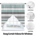 thumbnail image 3 of Blue-Gray Stripes Swag Valances for Windows 2 Pack Swag Kitchen Curtains 36 Inches Long Rod Pocket Short Window Treatment for Kitchen Bathroom 28"x36", 3 of 8