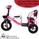 thumbnail image 5 of Triciclo para Niños Dos Asientos Torreta con Luz y Sonido Ruedas de Goma Apto a partir de 2 Años - Rosa, 5 of 6