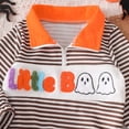 thumbnail image 5 of Kakishop Little Boy Girl Spooky Graphic Striped Embroidered Zip-up Mock Neck Long Sleeve Pullover Tops Kids Autumn Winter Clothes, 6-12 Months, 5 of 9