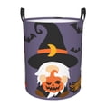 thumbnail image 1 of Balery Halloween Gnomes Cesta de ropa redonda con asas, impermeable, independiente, para ropa, juguetes, dormitorio y familia-Medium, 1 of 6