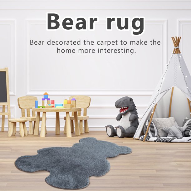 VK.Living Bear Soft Fluffy Area Rug 30 x 23 inch, Cozy Shaggy Carpet
