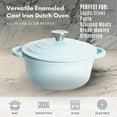 thumbnail image 5 of Lexi Home 2.8-Qt Enameled Cast Iron Dutch Oven with Lid & Loop Handle, Light Blue, 5 of 7