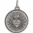 thumbnail image 3 of Sterling Silver Antiqued Sacred Heart Of Jesus Medal Pendant (27.34 X 20) Made In Italy -Jewelry By Sweet Pea, 3 of 7
