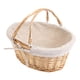 thumbnail image 2 of Cesta de almacenamiento tejida de mimbre para niñas de las flores, cesta de boda de mano con forro, 2 of 6